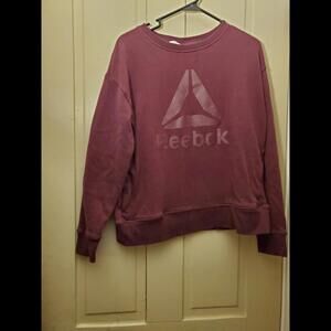 Reebok Womens Medium Purple Logo Sweatshirt Pullover